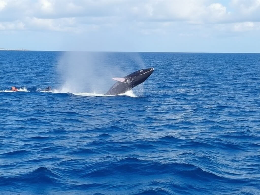 Whale watching & Bacardi island